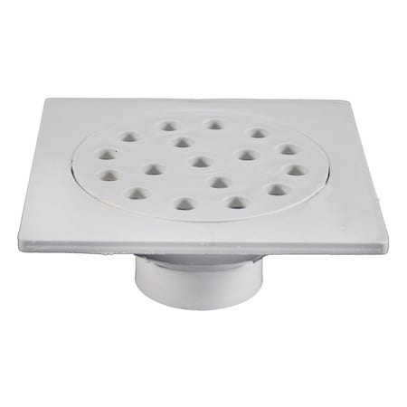 Jones Stephens 9in. x 9in. Square PVC Utility Drain with Pipe Stop D40021